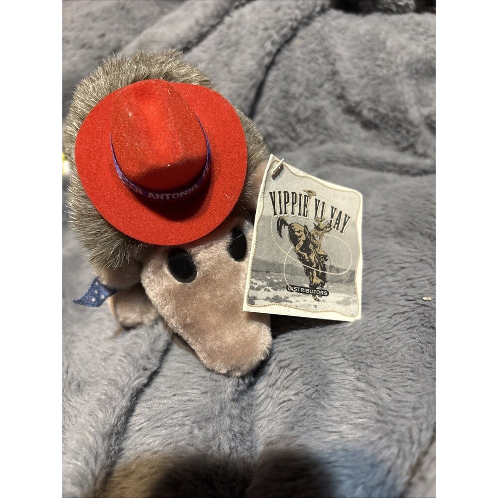 Yippie Yi Yay Armadillo Plush  Animal Texas San Antonio Mascot Red Bandana / Hat